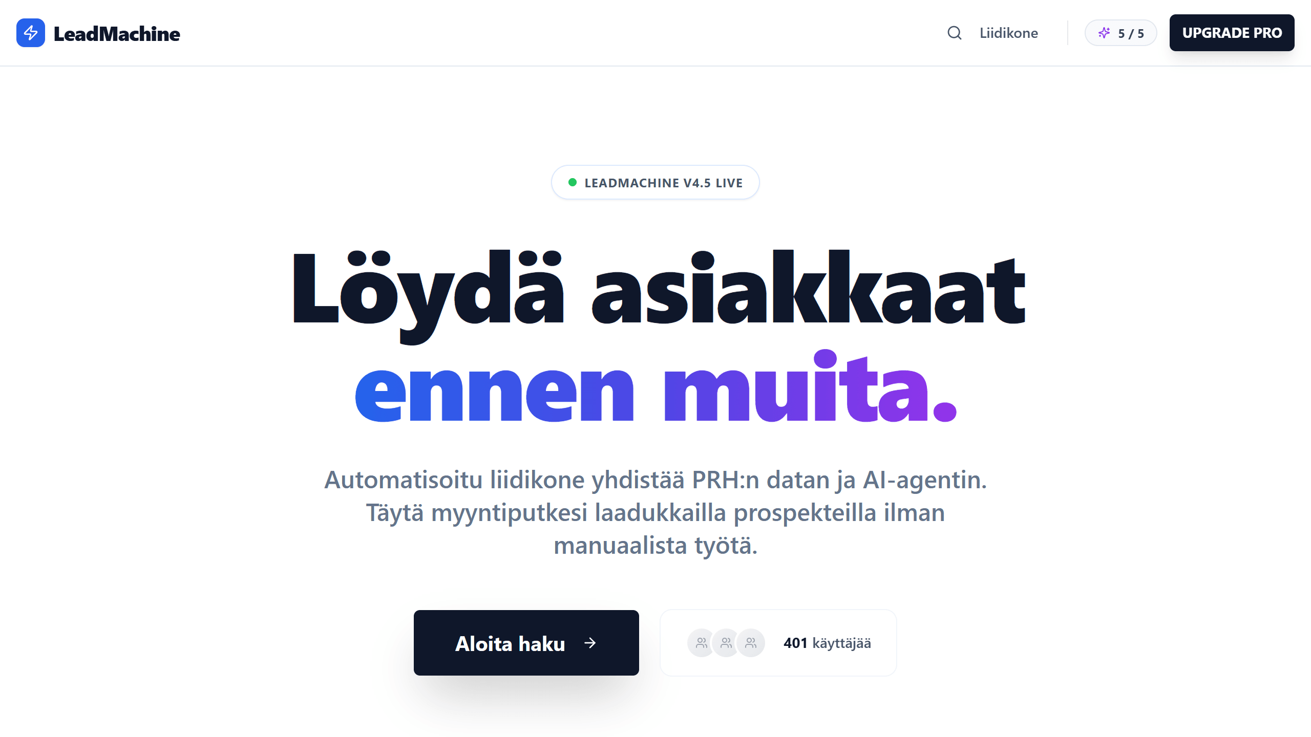 LeadMachine — kuvakaappaus